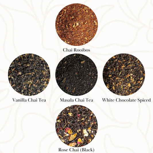 Five 1oz samples without tea Infuser and gift box
