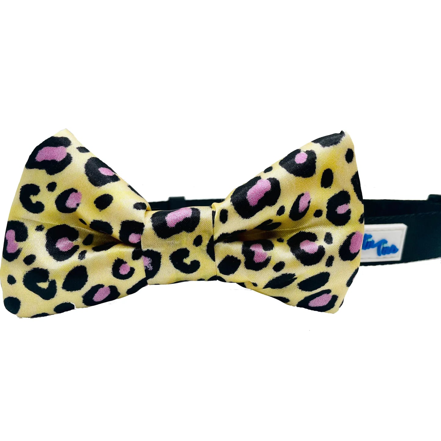 Cheetah Print Yellow Dog Bow Tie