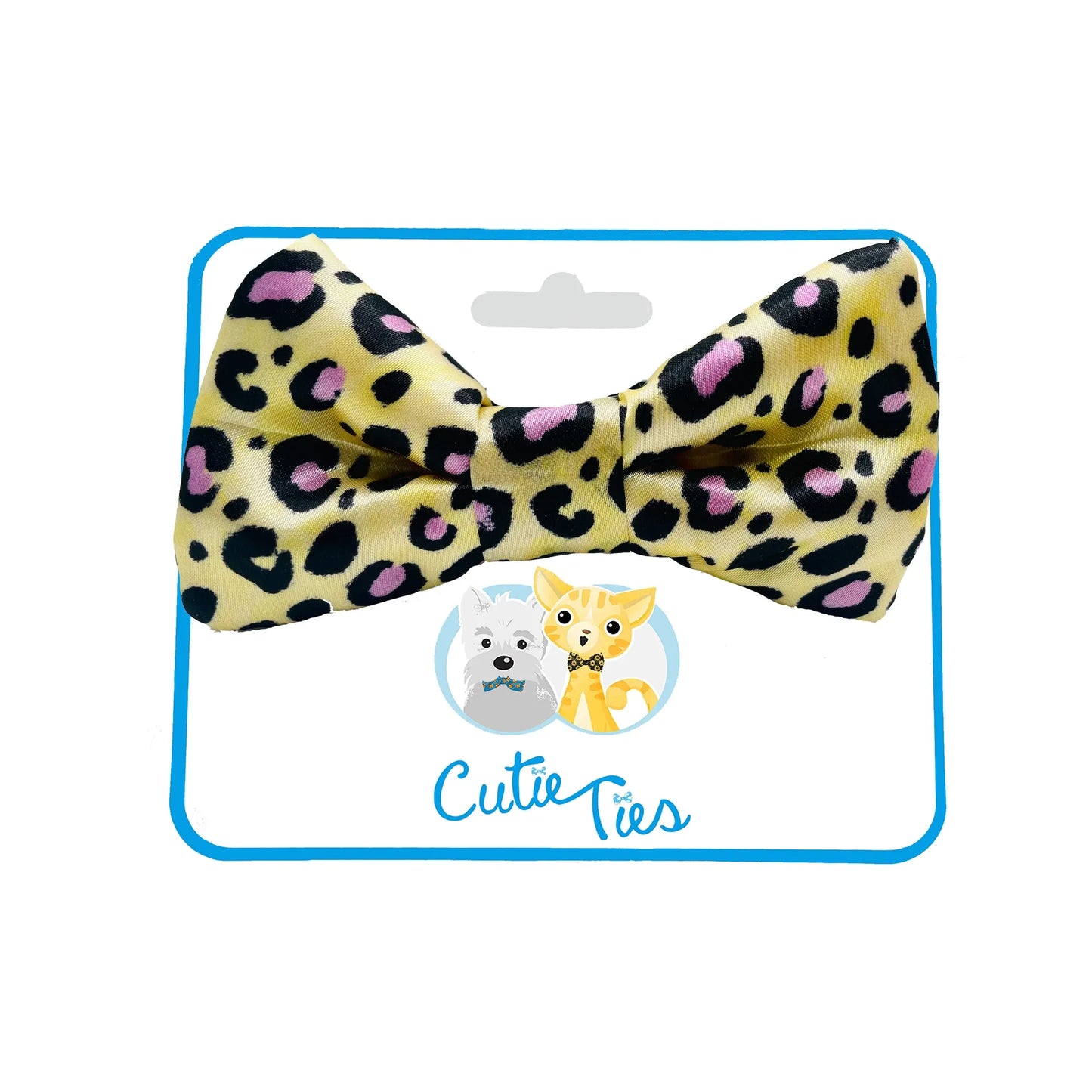 Cheetah Print Yellow Dog Bow Tie