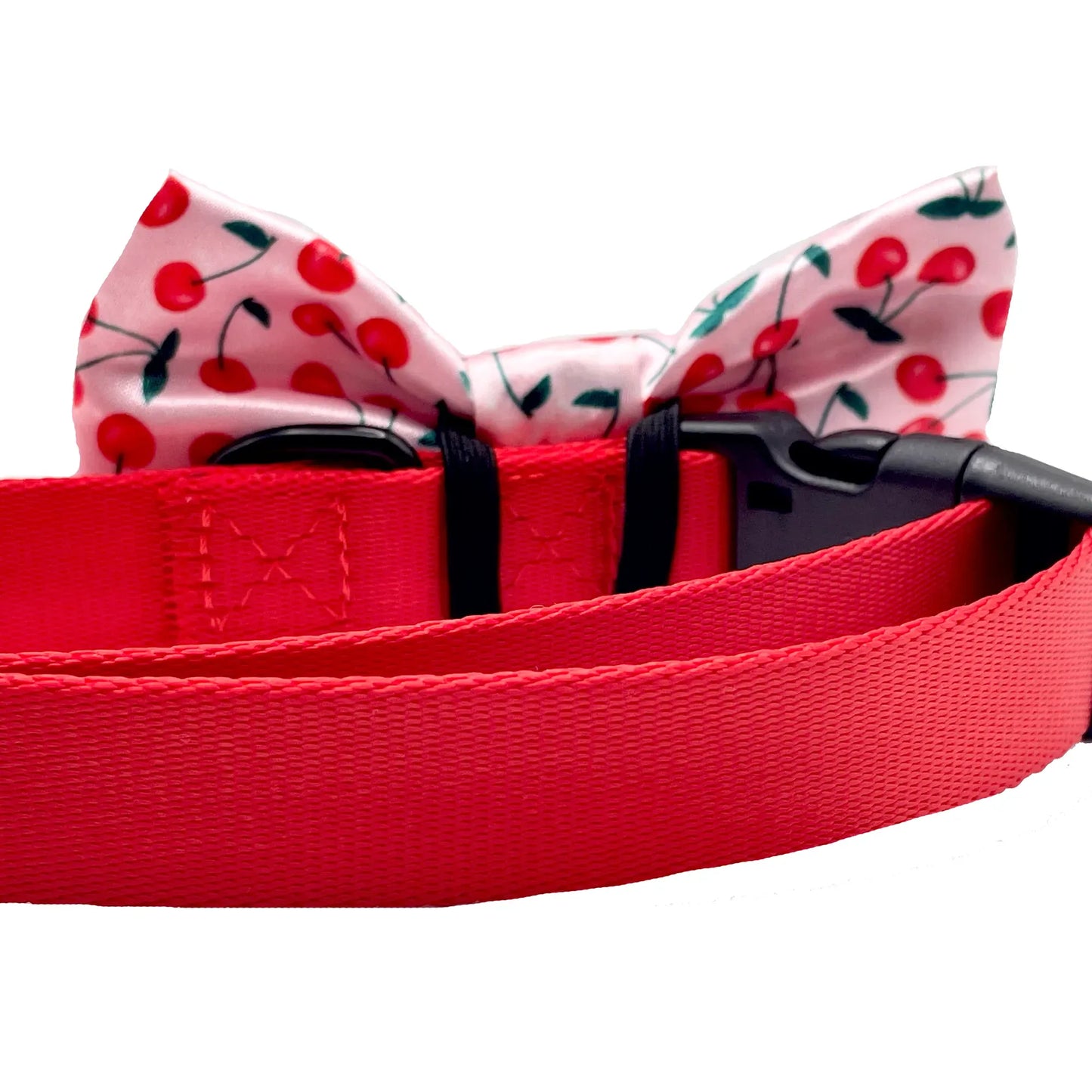 Cherries Print Cherry Pink Dog Bow Tie