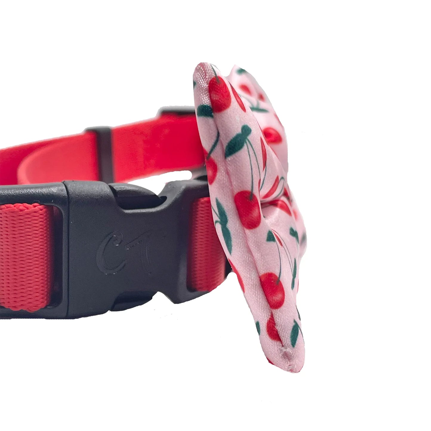 Cherries Print Cherry Pink Dog Bow Tie