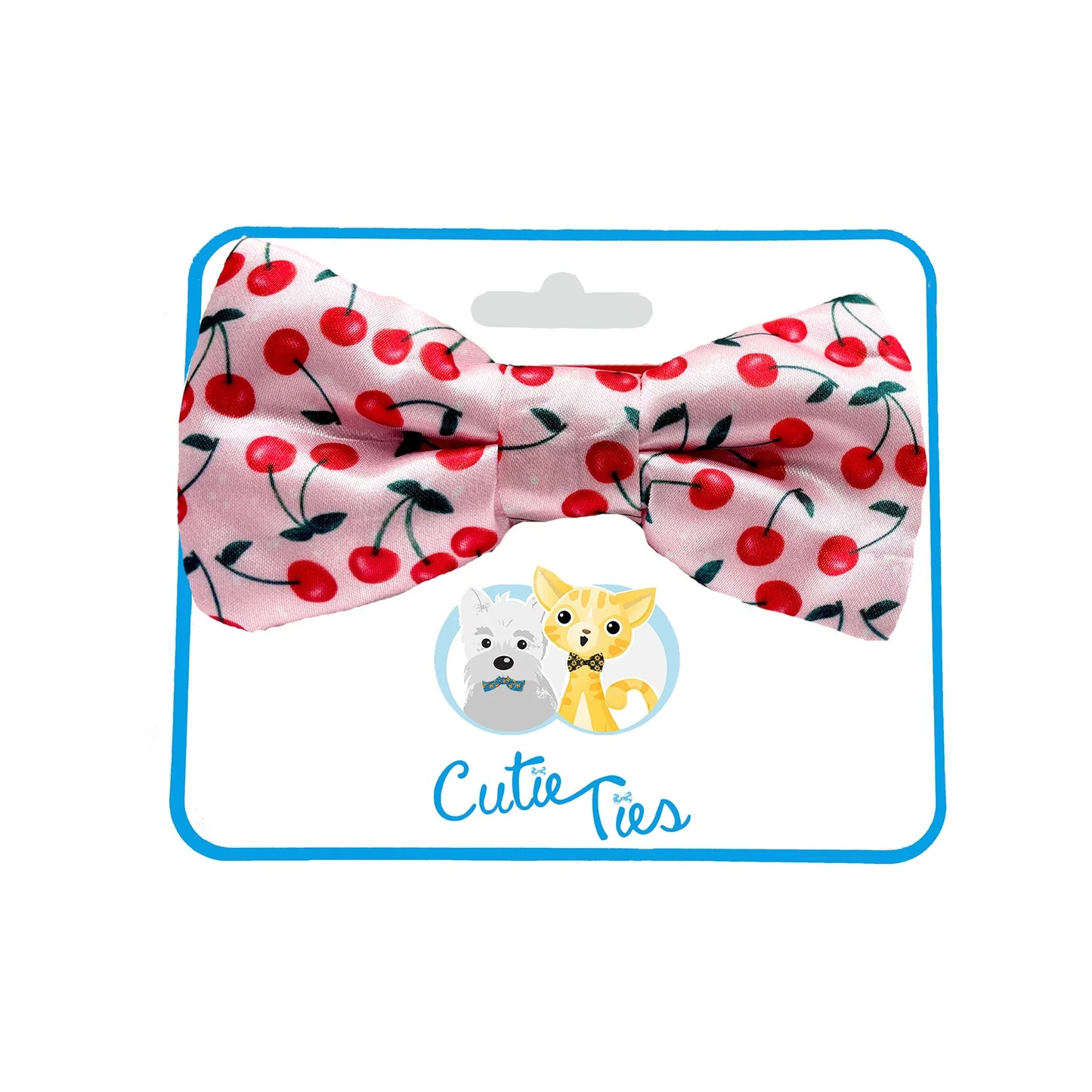 Cherries Print Cherry Pink Dog Bow Tie