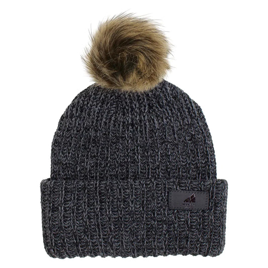 Child Acrylic Ribbed Cuff with Pom Hat