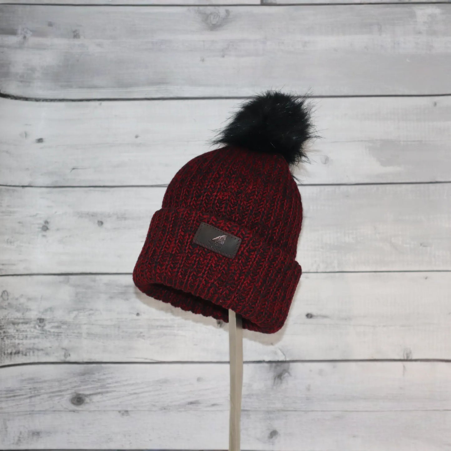 Child Acrylic Ribbed Cuff with Pom Hat