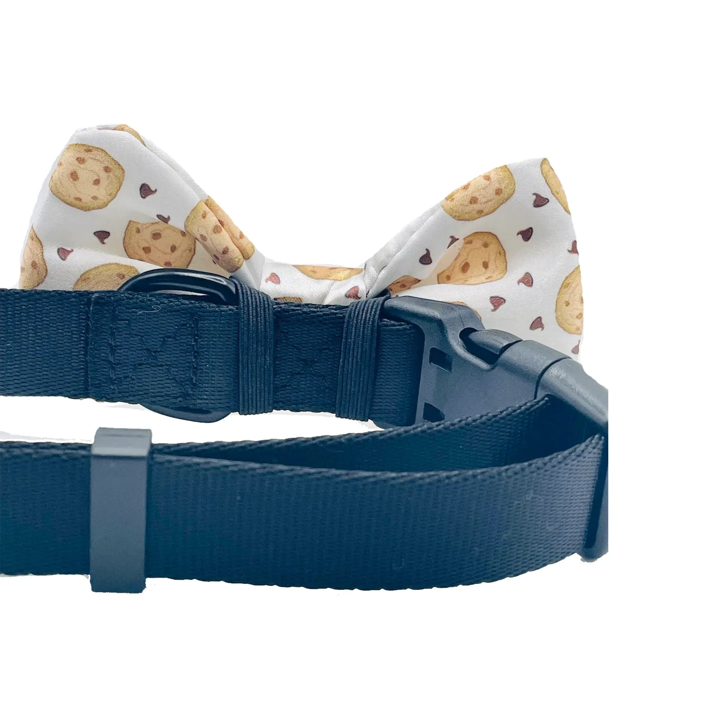 Chocolate Chip Cookie White Dog Bow Tie
