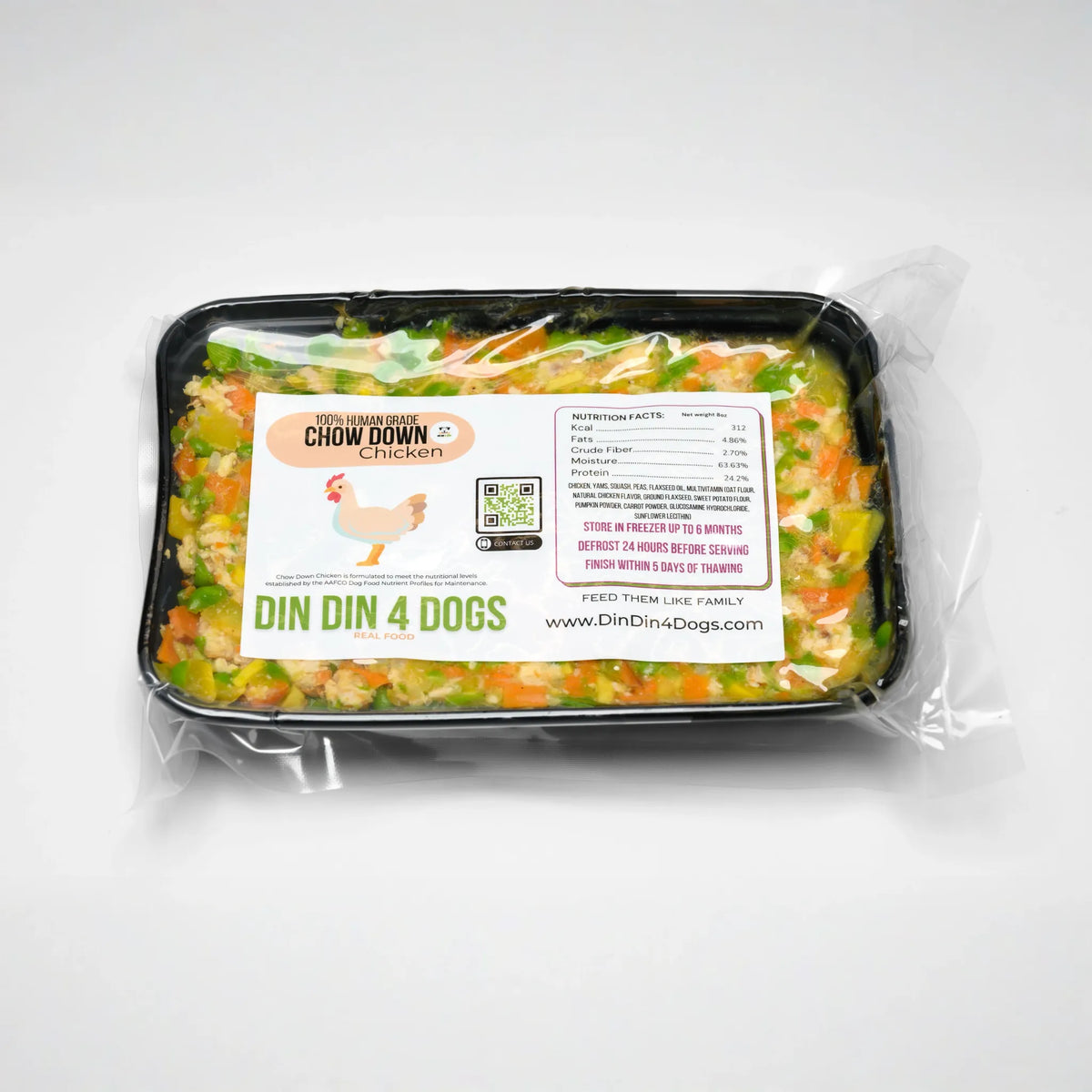 Chow Down Chicken - case includes 24, 8oz meals - 🆕 New Arrivals, All Products, Products from Din Din 4 Dogs, 🐾 Animals + Pet Supplies 🐾, 🐾 Pet Supplies - Little Red General Store