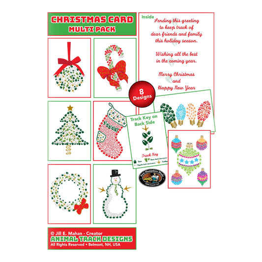 Animal Track Christmas Cards - Multi Pack