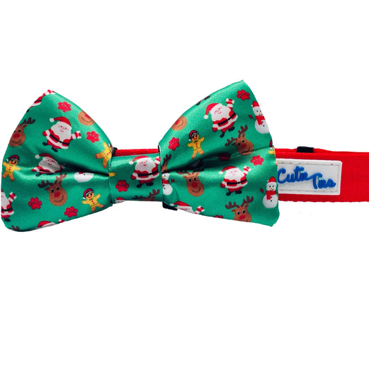 Christmas Festive Green Holiday Dog Bow Tie