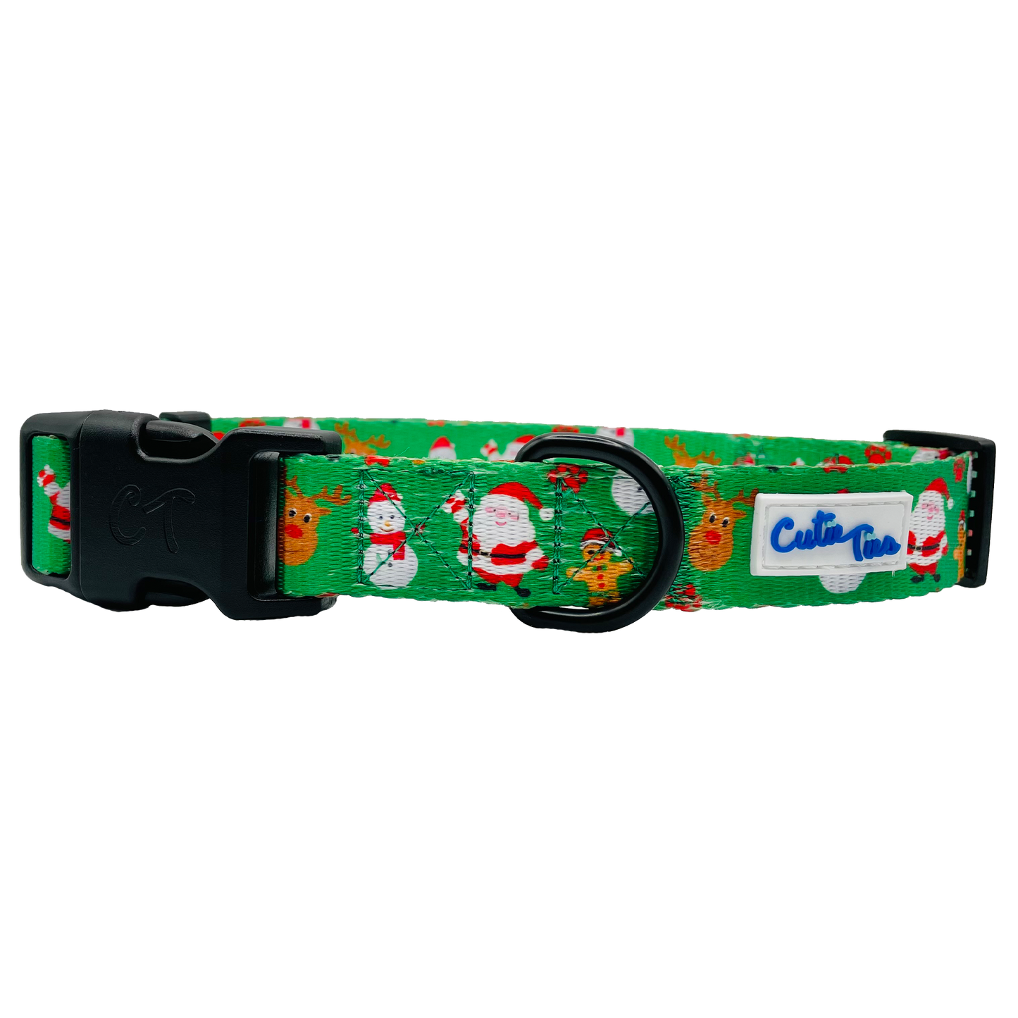 Christmas Festive Green Holiday Dog Collar