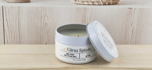 Citrus Splash Scented 100% Soy Wax Candle - White