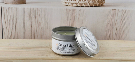 Citrus Splash Scented Paraffin/Soy Candle - Silver