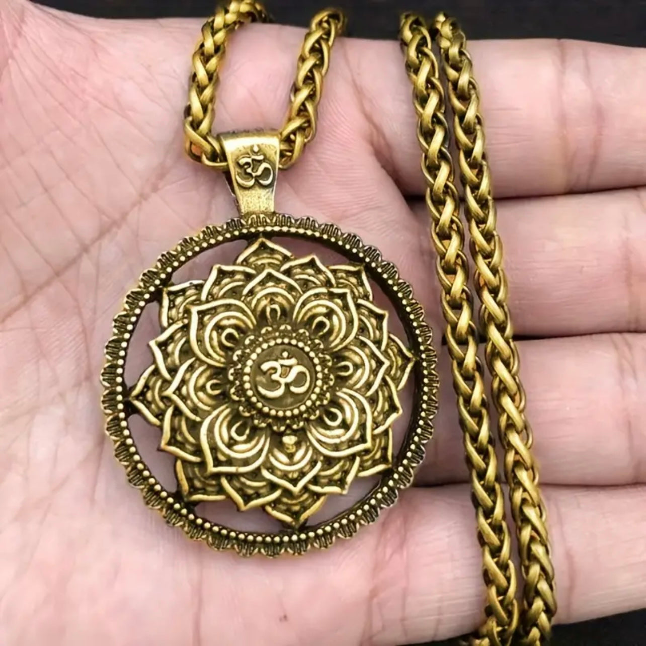 Classic Vintage Zen Yoga Metal Mandala Pendant Necklace, Gift For Men And Women