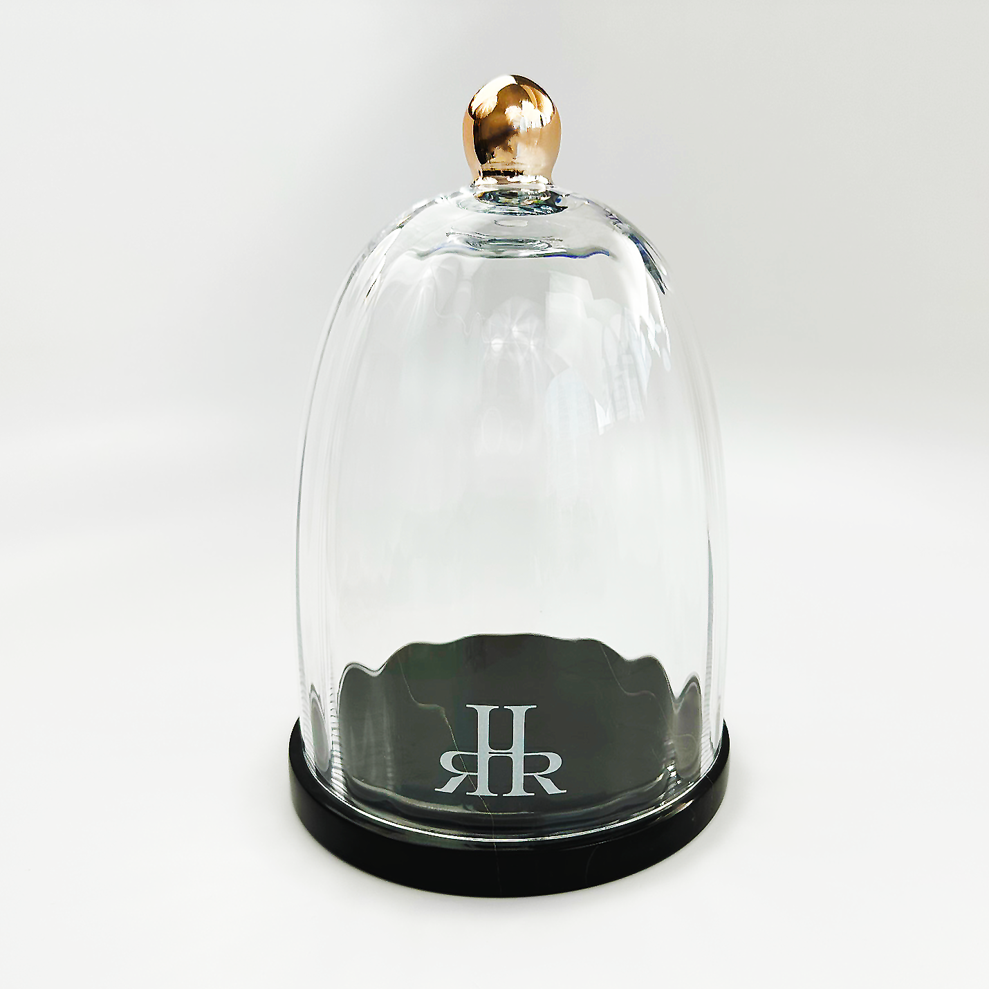 Luxury Crystal Cloche With Black Marble Tray