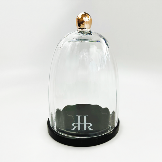 Luxury Crystal Cloche With Black Marble Tray