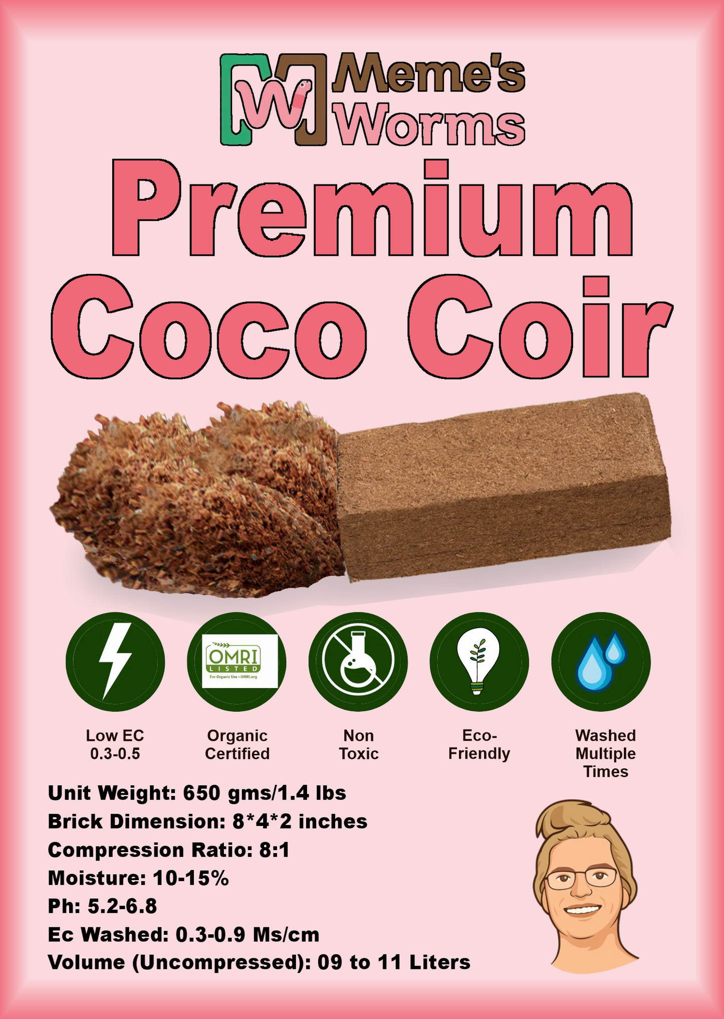 Coco Coir - Worm Bedding