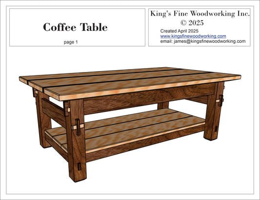Coffee Table Plans with Through - Mortise and Tenon and Tusk Tenon Joinery