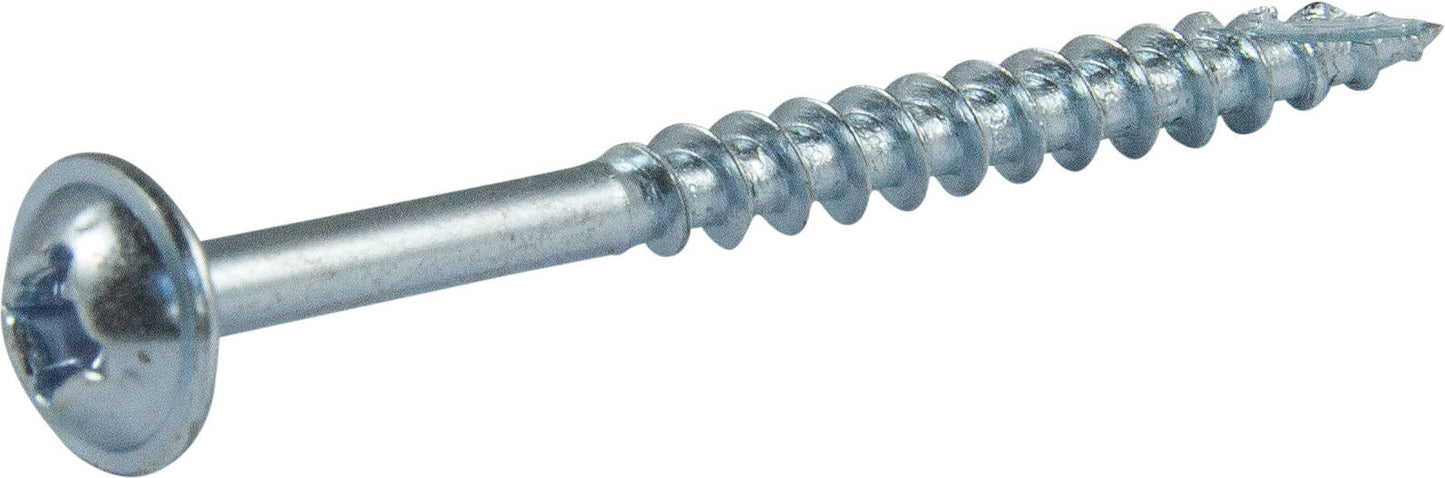 8 x 1 1/2 Combo #2 Sq/Ph Round Washer Head Particle Board Screw T-17 Zinc Plated (5000)