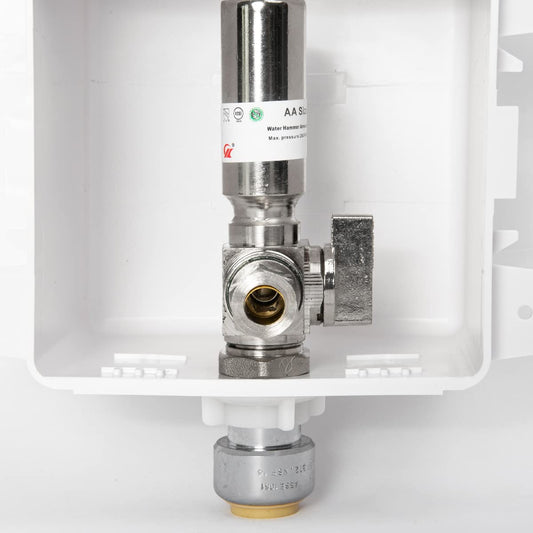 1/2" Push Fit Inlet, Dishwasher Outlet Box, with Copper Water Hammer Arrestor