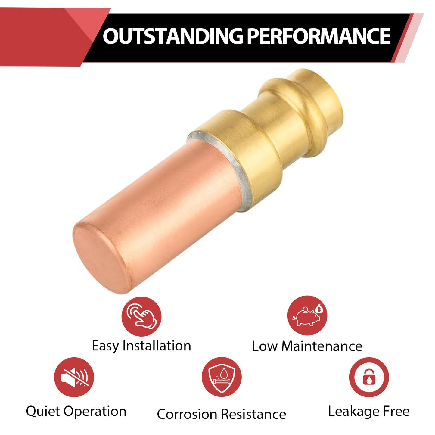 1/2" Copper Press Connection, Copper Water Hammer Arrestor