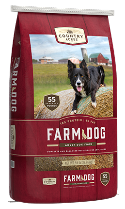 COUNTRY ACRES FARM DOG 55LB RED BAG