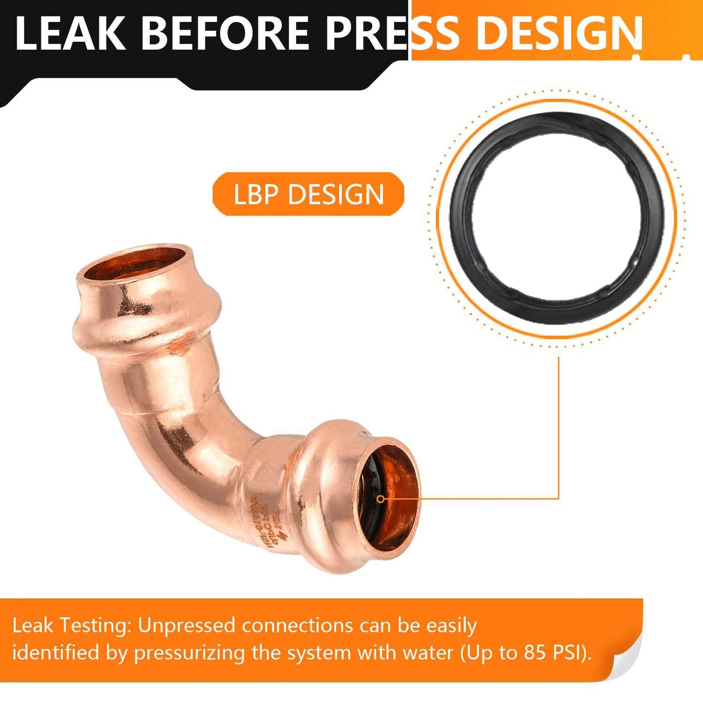 1" Press Copper 90° Elbow (Lead Free)