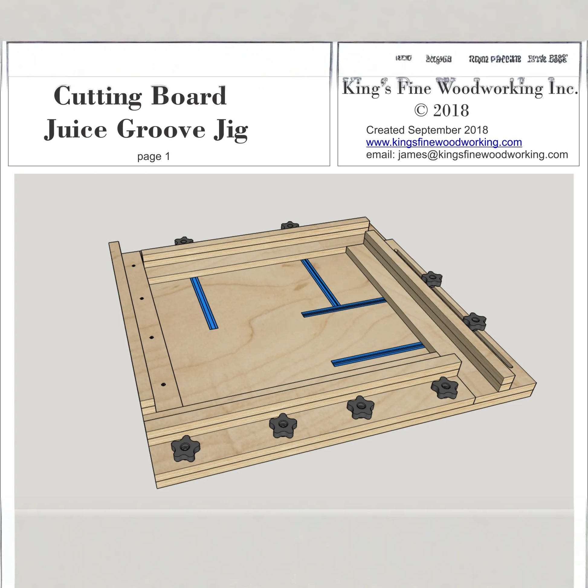 3D Plans for Cutting Board Juice Groove Jig
