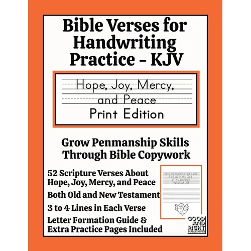 Bible Verses for Handwriting Practice - KJV: Hope, Joy, Mercy and Peace Print Edition
