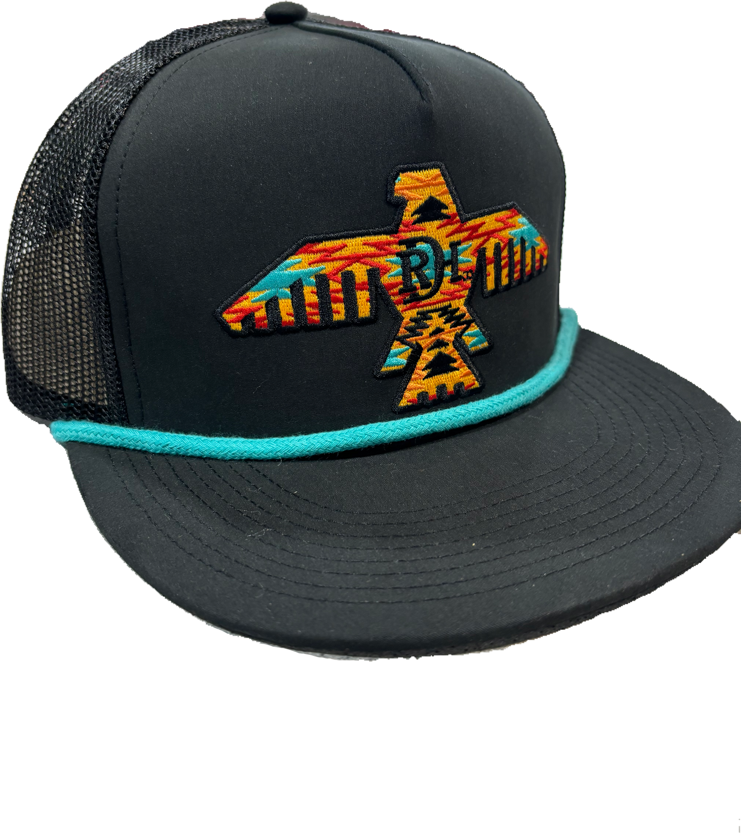 JOHNNY- BLACK/BLACK/TURQUOISE ROPE- RED DIRT