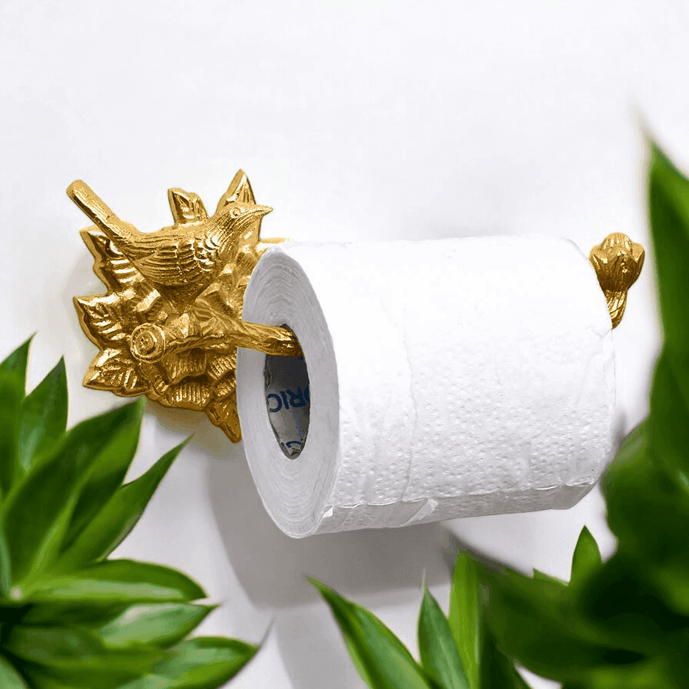 Brass Bird Bathroom Set - Polished Finish