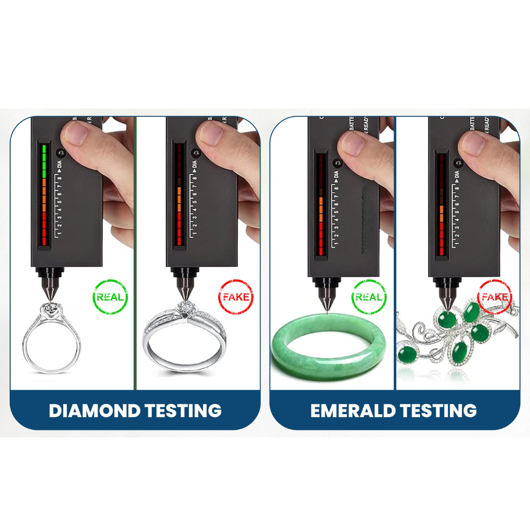 GTE Deluxe Diamond & Gemstone Analyzer Tester for Moissanites Stones Lab-created Simulants with Gauge