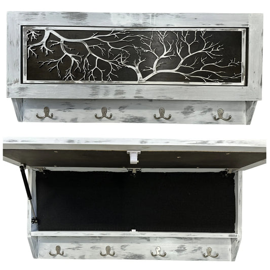 Coat Rack Hidden Gun Storage - Winter Tree