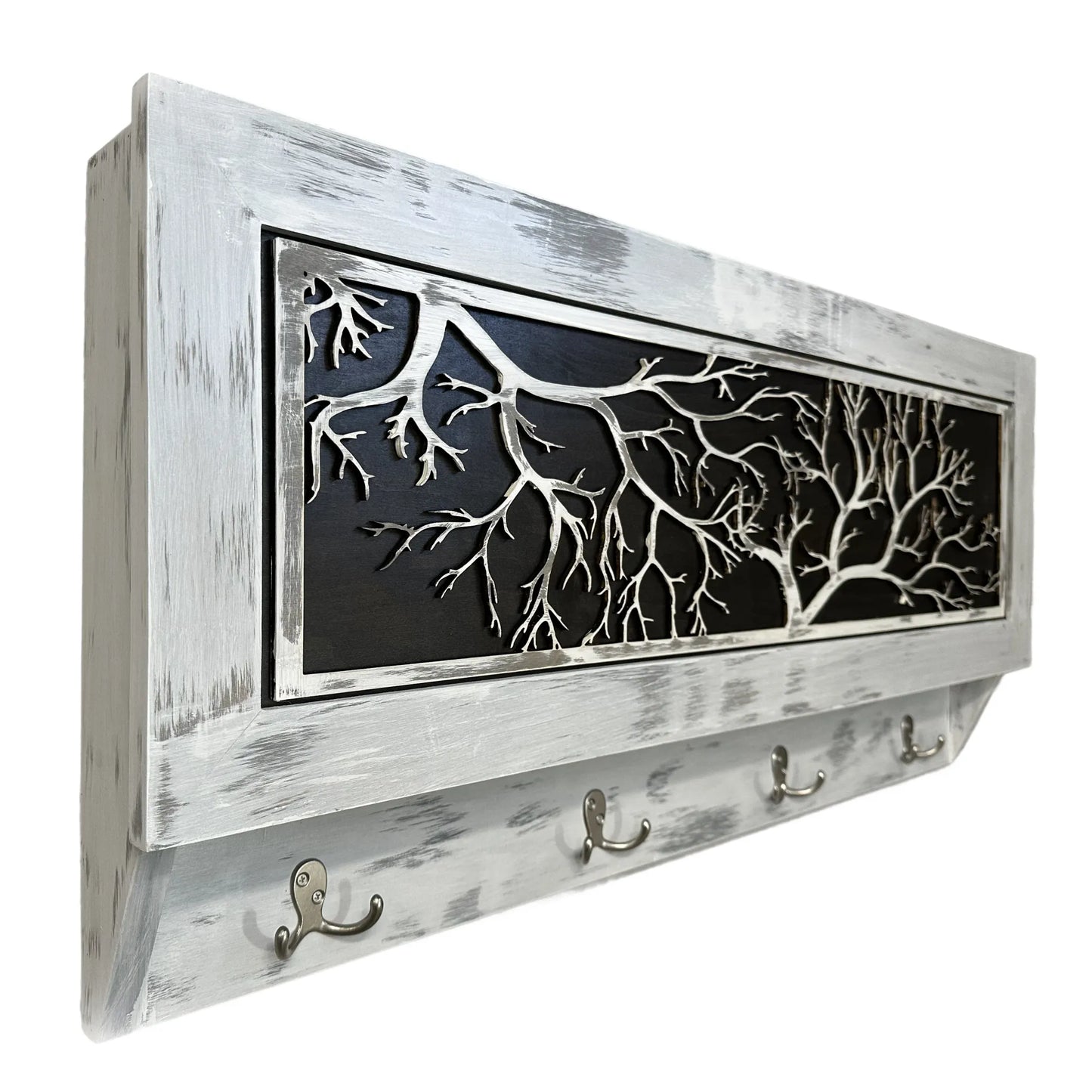 Coat Rack Hidden Gun Storage - Winter Tree
