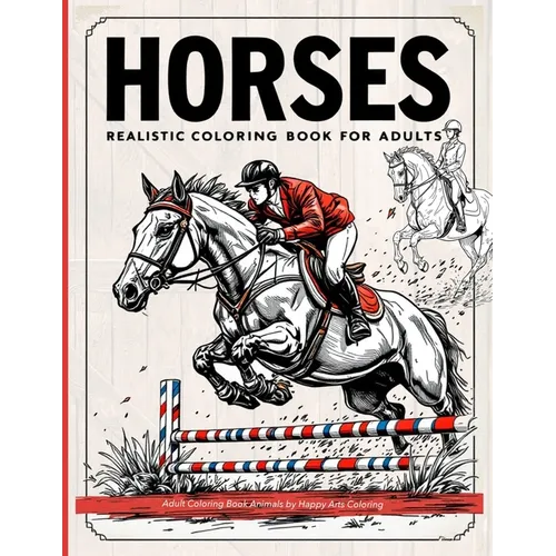 Realistic horses coloring book: adult coloring books animals