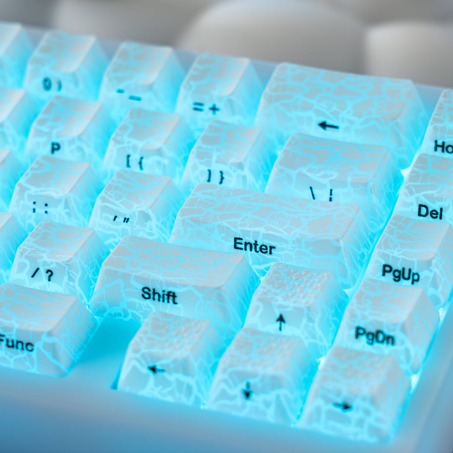 XVX Ice Crack series Pattern Shine-Through OEM Profile IMD-Tech Keycap Set