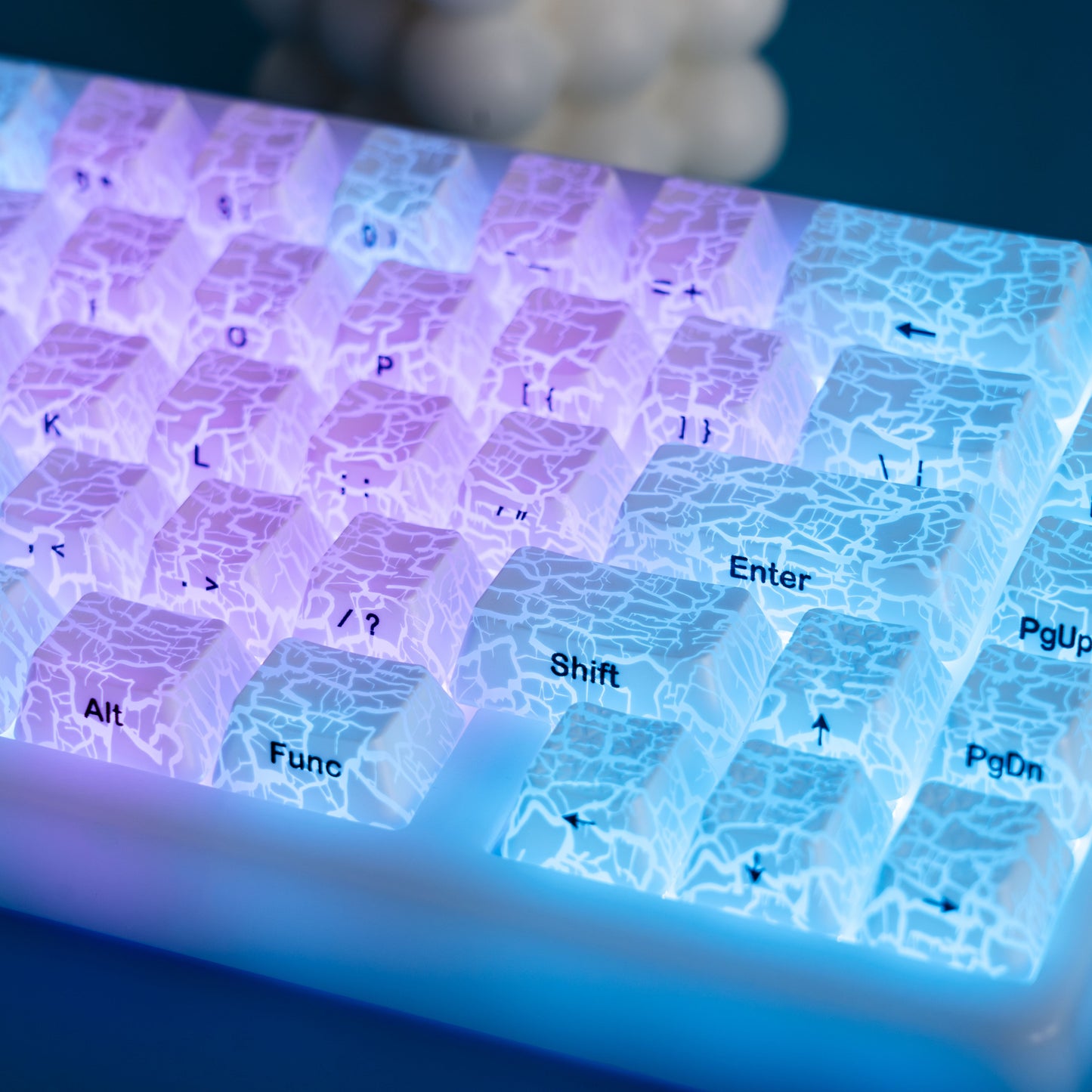 XVX Ice Crack series Pattern Shine-Through OEM Profile IMD-Tech Keycap Set