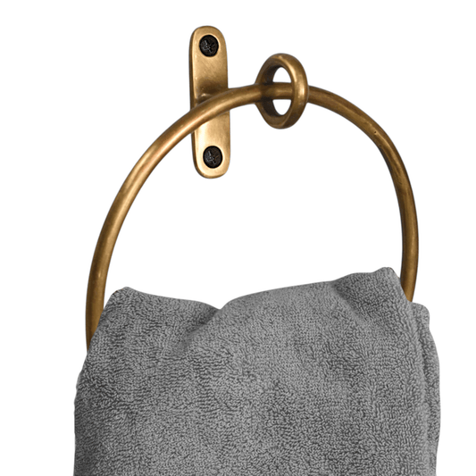 Brass Minimalist Towel Ring - Antique Brass