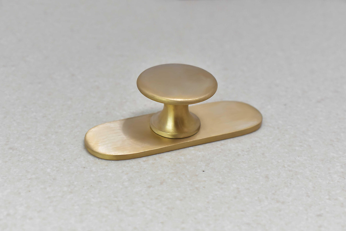 Brass Brushed Drawer Knob with Round Backplate