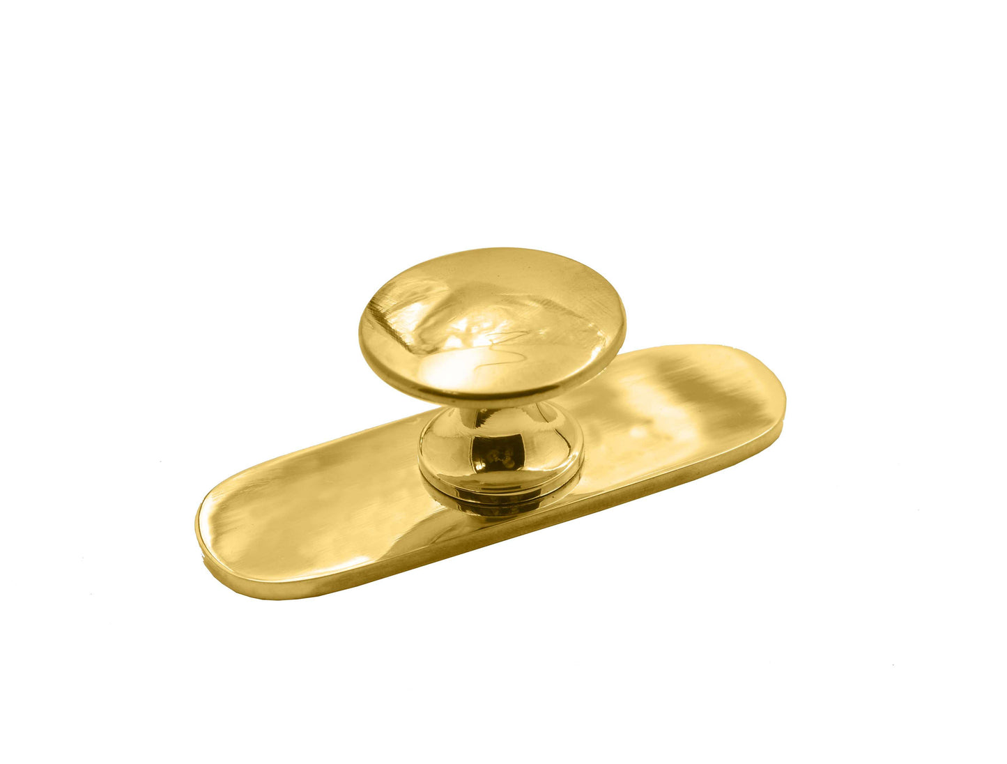 Round Drawer Pulls with Backplate - Unlacquered Polished Brass