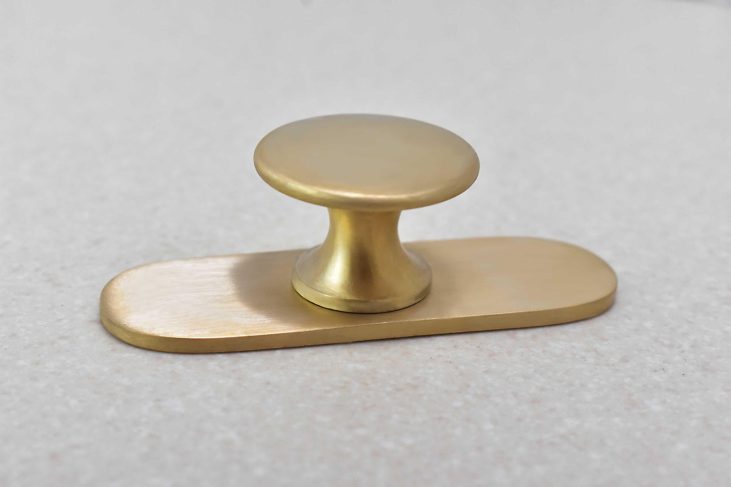 Brass Brushed Drawer Knob with Round Backplate