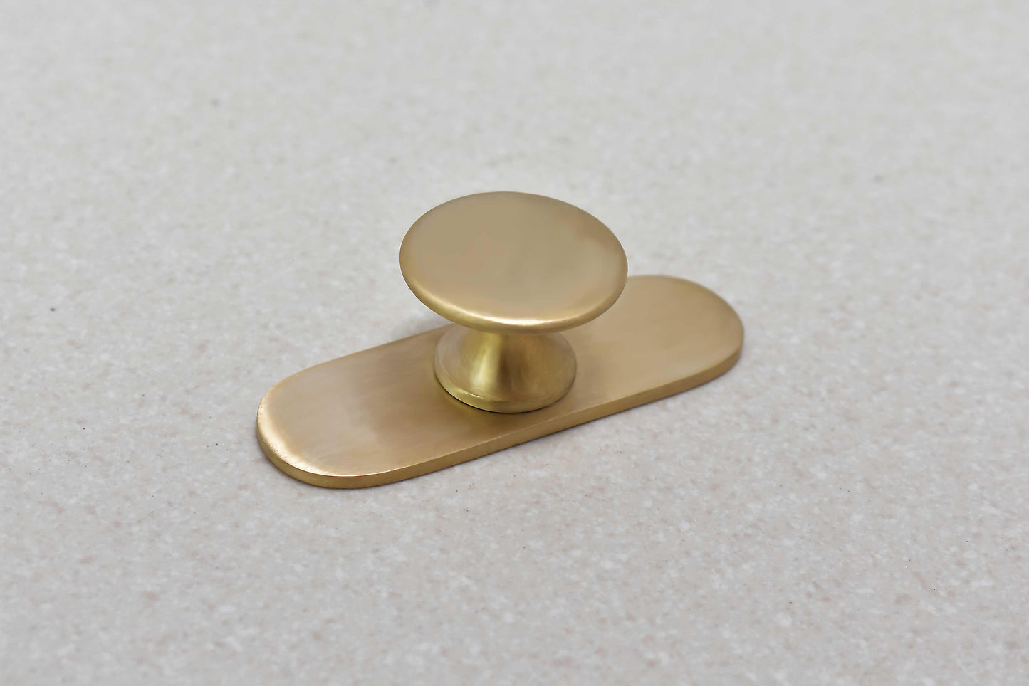 Brass Brushed Drawer Knob with Round Backplate