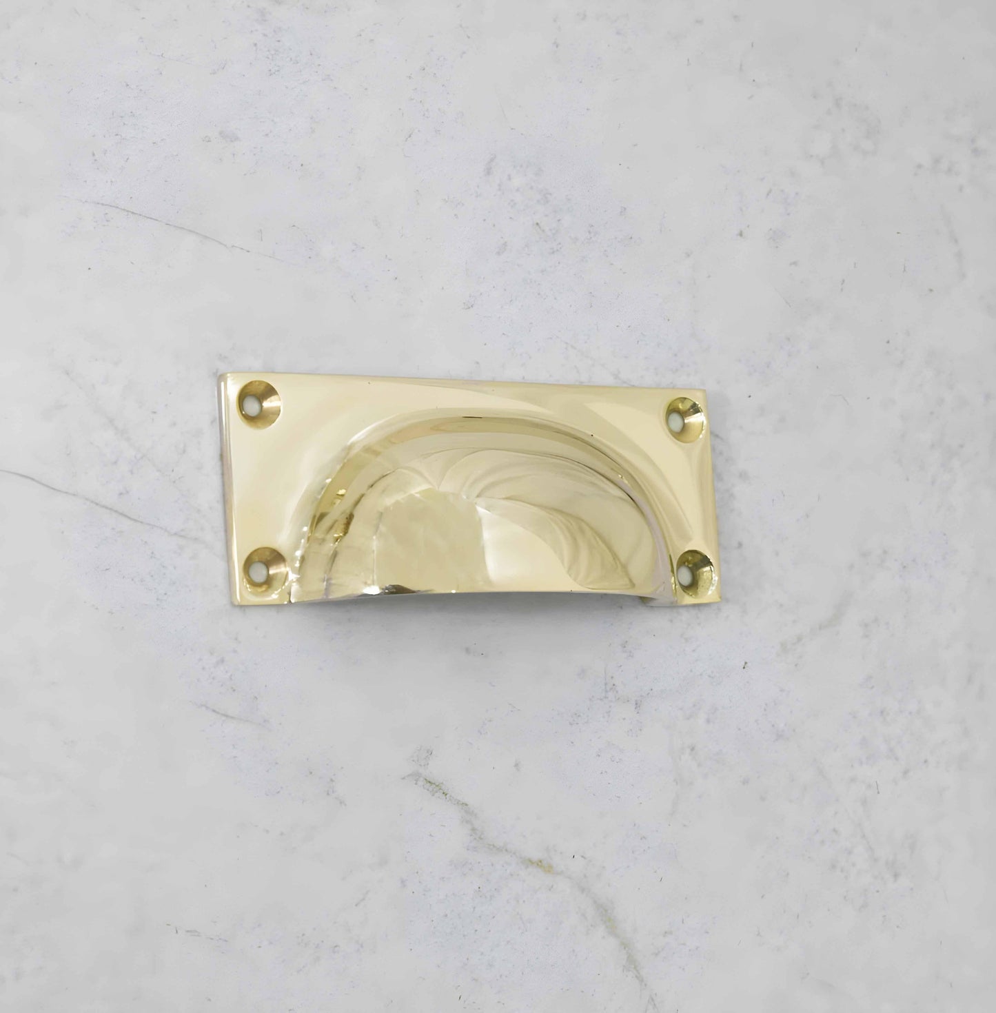 6" Rectangle Bin Pulls - Unlacquered Polished Brass