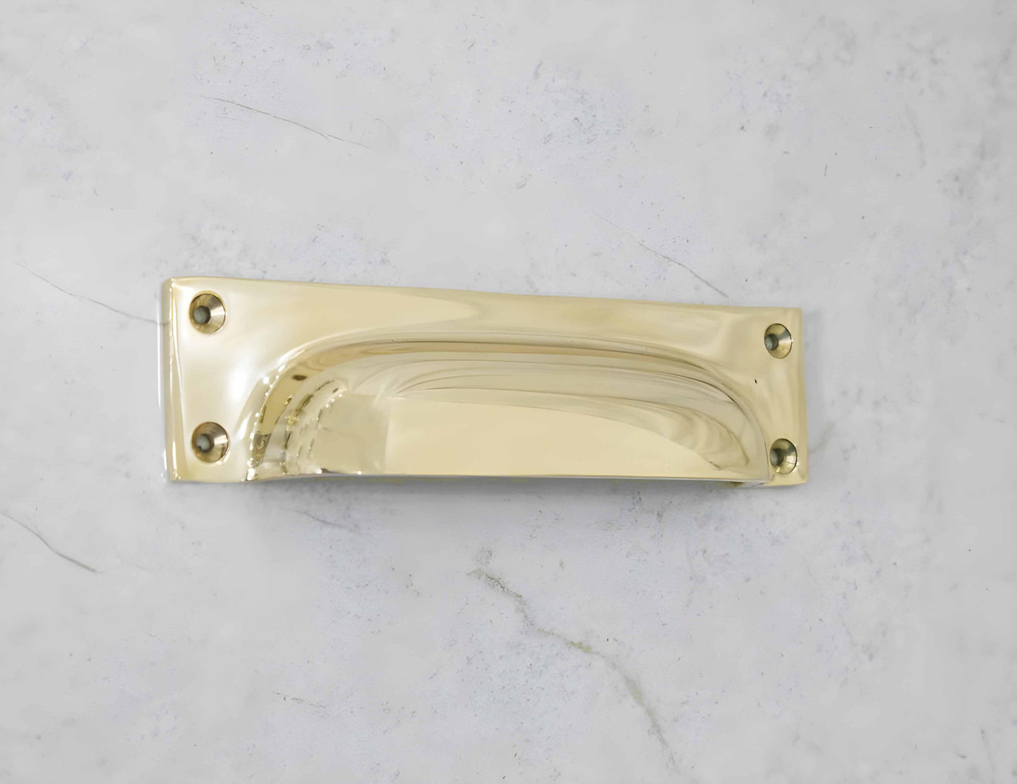 4" Rectangle Bin Pulls - Unlacquered Polished Brass