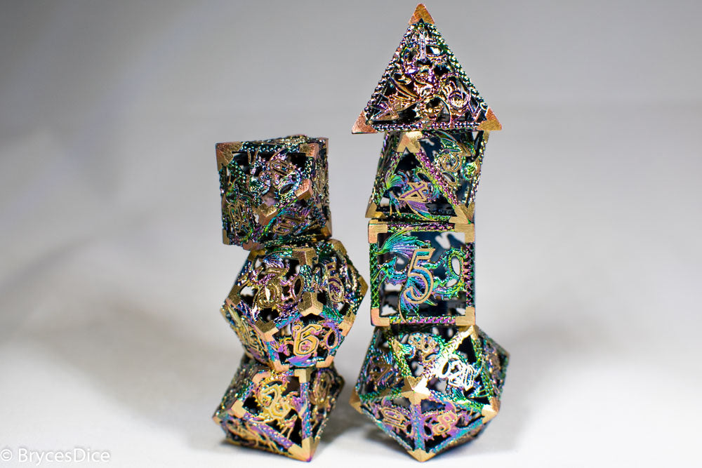 (Golden Rainbow) Deadly Dragon Dice: Shards of Oblivion Hollow Metal