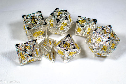 (Elvish White w/gold) Deadly Dragon Dice: Shards of Oblivion Hollow Metal
