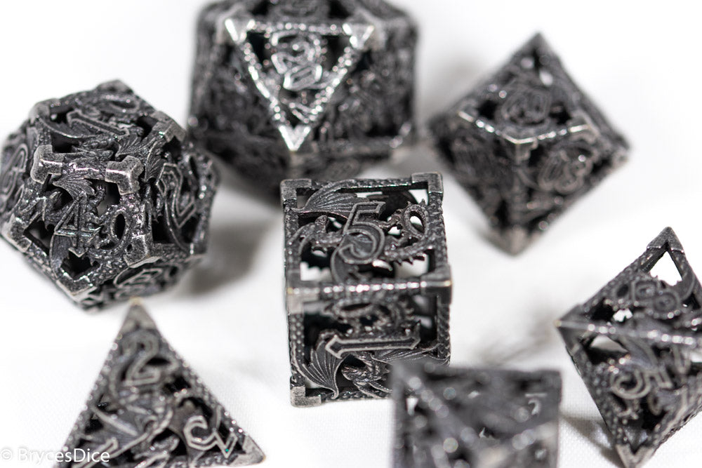 (Grey) Deadly Dragon Dice: Shards of Oblivion Hollow Metal