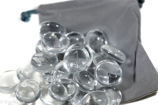 Clear Glass Stones Off-Sized Bagged (approx 25) Glass Gaming