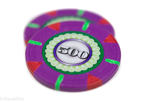 13.5g 'Basic' Poker Chip (500) Purple/green/red [sold by the piece]