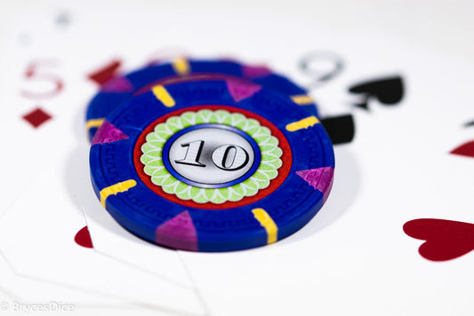 13.5g 'Basic' Poker Chip (10) Blue/yellow/purple [sold by the piece]