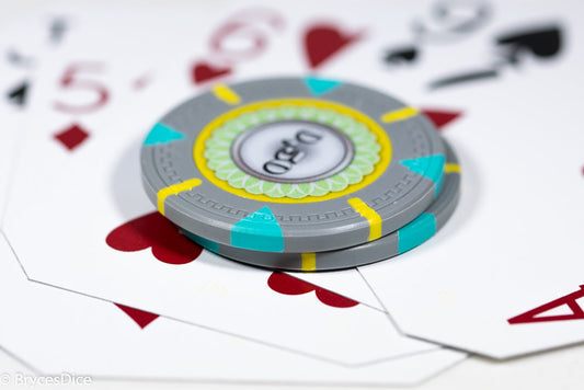 13.5g 'Basic' Poker Chip (0,50) Grey/Yellow/Blue