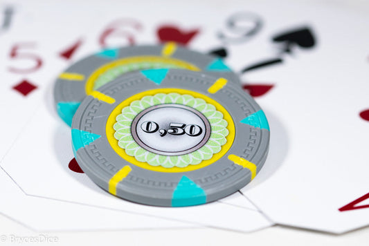 13.5g 'Basic' Poker Chip (0,50) Grey/Yellow/Blue